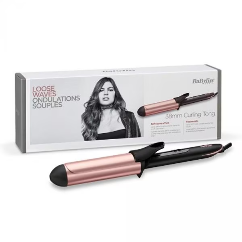 Articole Hair-Styling - Ondulator BaByliss C453E, Loose Waves 38 mm, 210 grade, Invelis Quartz-Ceramic, 6 trepte de temperatura, LED, Roz/Negru
