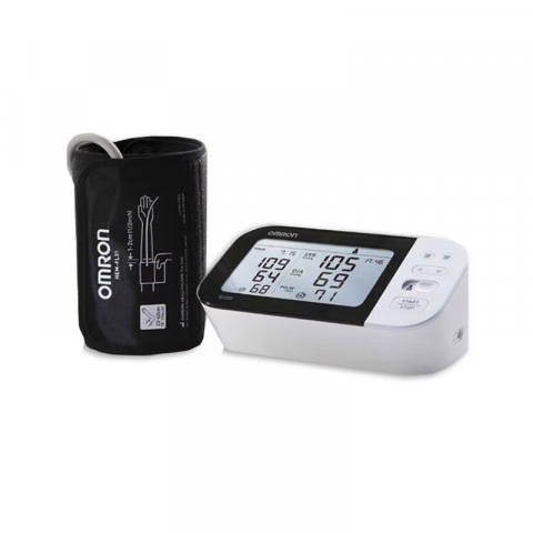 Articole Sanatate si Wellness - Pachet Tensiometru de brat automat OMRON M7 IT, Tehnologie Intellisense, Alb
