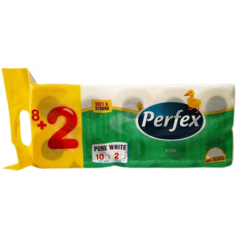 Hartie / Prosoape / Saci menajeri - Perfex hartie igienica alba 8+2, 2STR 108FOI