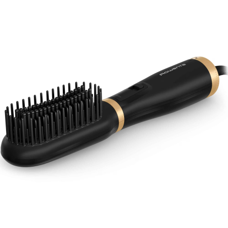 Articole Hair-Styling - Perie de uscat si indreptat parul cu aer cald 2 in 1 Rowenta Powerstraight Air UB5920F0, 500W, 3 trepte de caldura/aer, invelis ceramic, generare ioni, negru & auriu