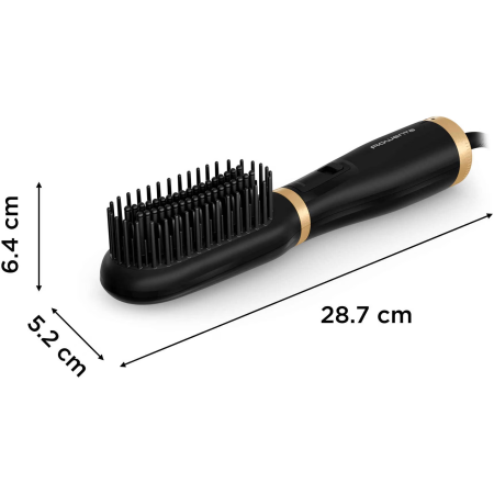 Perie de uscat si indreptat parul cu aer cald 2 in 1 Rowenta Powerstraight Air UB5920F0, 500W, 3 trepte de caldura/aer, invelis ceramic, generare ioni, negru & auriu [1]
