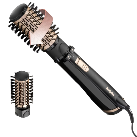 Articole Hair-Styling - Perie Rotativa BABYLISS Big Hair AS962ROE, 1000W, 2 capete rotative, functie ionica, Negru