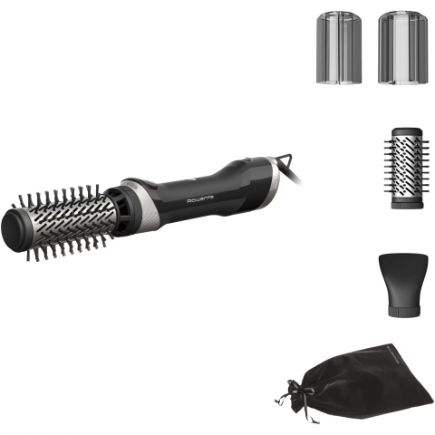 Perii de Par - Perie rotativa cu aer cald Rowenta Brush Activ UB9530F0, 1000W, 2 trepte de viteza/temperatura, 2 perii rotative 40/50mm, concentrator aer, husa inclusa, functie jet de aer rece, generator de ioni, in