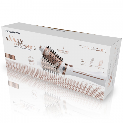 Perie rotativa cu aer cald Rowenta Brush Activ Ultimate Care CF9720F0, tehnologie Careful Heat, invelis quart ceramic si tehnologie Ionic Booster, design compact si ergonomic, 3 trepte de temperatura/ [4]