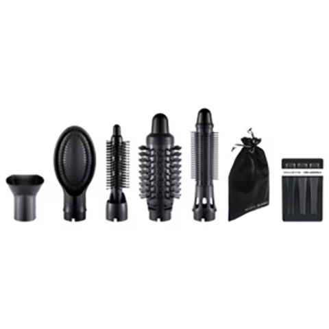 Perie rotativa cu aer cald Rowenta x Karl Lagerfeld Express Style CF635LF0, 800W, 3 trepte de viteza / temperatura, 5 accesorii, invelis Keratin & Glow, functie hair respect, cablu rotativ 360° , negr [1]