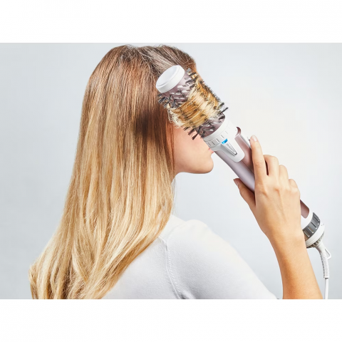 Perie rotativa Rowenta Brush Activ' Premium Care CF9540F0, 1000W, 2 trepte, 2 viteze, ionizare, 2 perii, Cashmere Keratin, invelis ceramic, Roz [2]