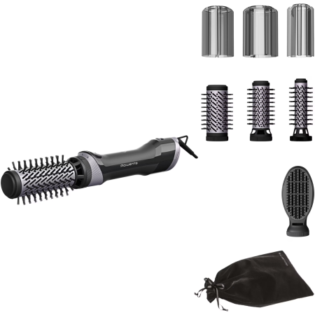 Articole Hair-Styling - Perie rotativa Rowenta Brush Activ' Premium Care CF9540F0, 1000W, 2 trepte, 2 viteze, ionizare, 2 perii, Cashmere Keratin, invelis ceramic, Roz