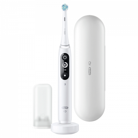 Periuta de dinti electrica Oral-B iO7 cu Tehnologie Magnetica si Micro-Vibratii, Inteligenta artificiala, Display led interactiv, Senzor de presiune Smart, Timer vizibil, 5 moduri, 1 capat, Suport rez [1]