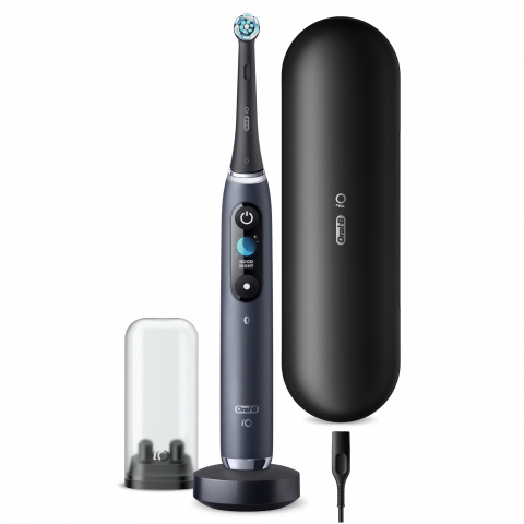 Periuta de dinti electrica Oral-B iO9 cu Tehnologie Magnetica si Micro-Vibratii, Inteligenta artificiala, Display led, Senzor de presiune Smart, 7 moduri, 1 capat, Suport rezerve, Trusa de calatorie c [2]