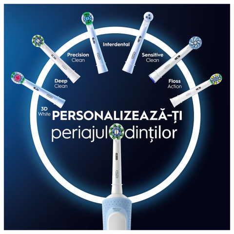 Periuta de dinti electrica Oral-B Vitality Pro, Curatare 3D, 3 programe, 1 capat, Albastru [2]