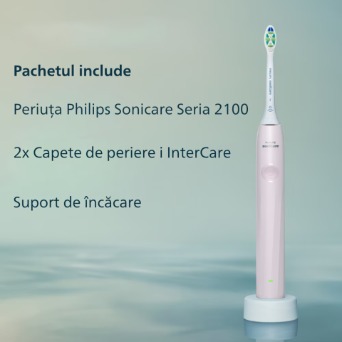 Periuta de dinti electrica PHILIPS Sonicare HX4022/03, 31000 miscari/min, 1 program, 2 capate, roz [1]