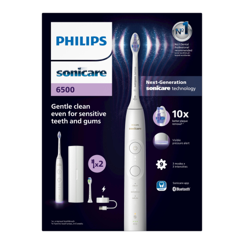 IGIENA ORALA - Periuta de dinti electrica Philips Sonicare HX7410/02, 62.000 miscari/minut, autonomie 21 zile, 3 mod de periere,3 intensitati, senzor presiune luminos, functia BrushSync, capat de periere Optimal Whi