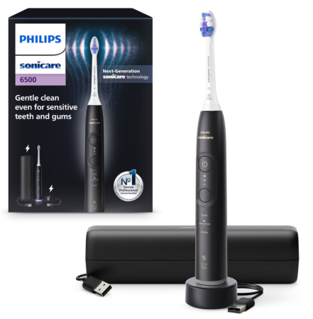 Igiena Orala - Periuta de dinti electrica Philips Sonicare HX7411/02, 62.000 miscari/minut, autonomie 21 zile, 3 moduri de periere,3 intensitati, senzor presiune luminos, functia BrushSync, capat de periere Senstive