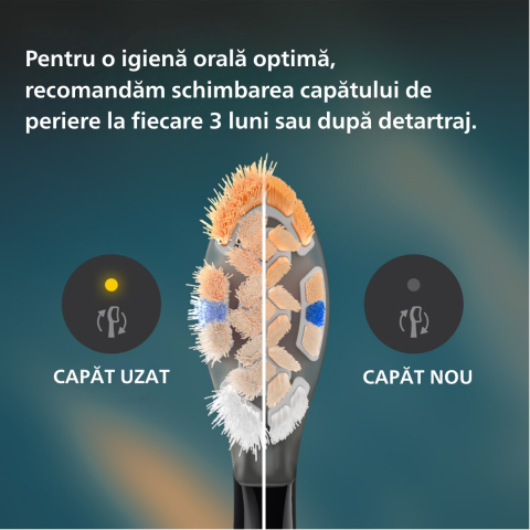 Periuta de dinti sonica electrica Philips Sonicare DiamondClean 9000 HX9917/89, 62000 miscari/minut, 4 moduri de curatare, 3 nivele intensitate, senzor presiune, functia BrushSync, 2 baze de incarcare [1]