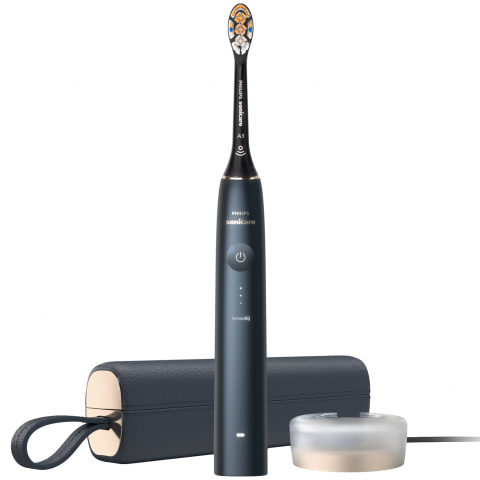 Igiena Orala - Periuta electrica sonica Philips Prestige 9900 HX9992/12, 62000 miscari/minut, tehnologie SenseIQ, aplicatie Sonicare cu inteligenta artificiala, wireless Bluetooth, senzori integrati, 5 moduri person