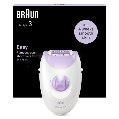 EPILATOARE - pilator Braun Silk-épil 3 3-000, MicroGrip, Smart Light, 20 de pensete, 2 viteze, Mov