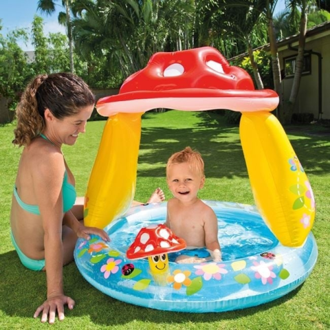 Piscina Acoperita in Forma de Ciuperca, pentru Copii 1 an+, Vinil, dimensiuni Ø102x88cm, multicolor [1]