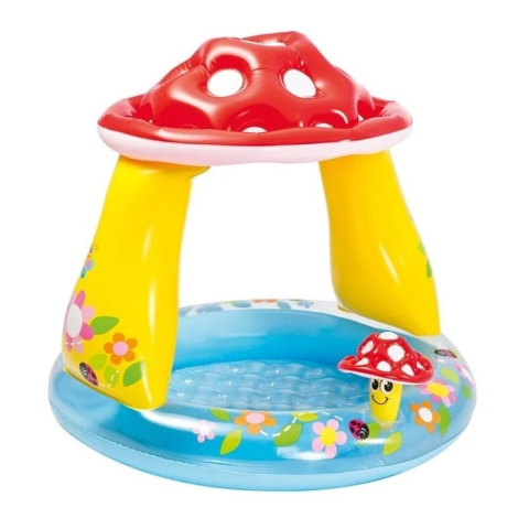 PISCINE - RESIGILATE - Piscina Acoperita in Forma de Ciuperca, pentru Copii 1 an+, Vinil, dimensiuni Ø102x88cm, multicolor