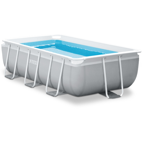 PISCINE - RESIGILATE - Piscina rectangulara cu cadru metalic Prism Frame Intex 26784NP, 300x175xH80 cm, include pompa cu filtru 28604 (2.006 l) si scara acces