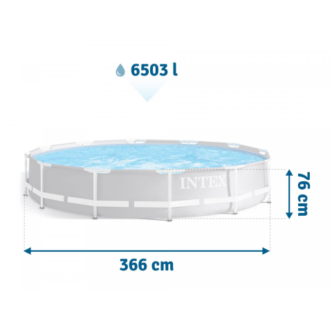 Piscina rotunda cu cadru metalic Prism Frame Premium Intex 26712NP, D366xH76 cm, include pompa cu filtru 28604 (2.006 l) [1]