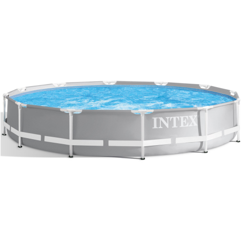 PISCINE - RESIGILATE - Piscina rotunda cu cadru metalic Prism Frame Premium Intex 26712NP, D366xH76 cm, include pompa cu filtru 28604 (2.006 l)