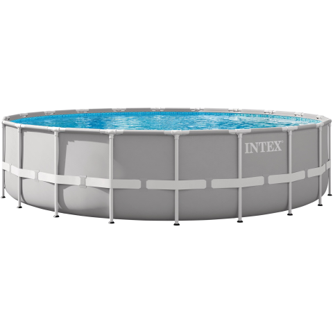 PISCINE - RESIGILATE - Piscina rotunda cu cadru metalic Prism Frame Premium Intex 26756NP, D610xH132 cm, include pompa cu filtru 28636 (5.678 l), scara acces
