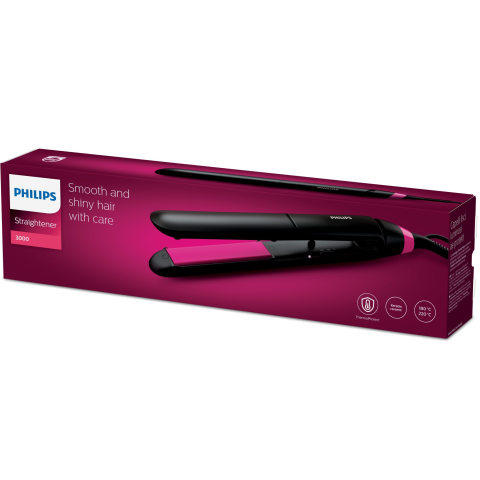 Placa de indreptat parul Philips BHS375/00, cu placi ceramice cu infuzie cheratina, 2 trepte de temperatura (220C), timp de incalzirea 60s, Negru [2]