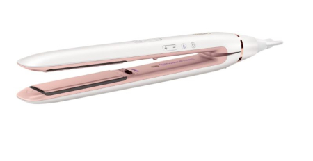 Articole Hair-Styling - Placa de indreptat parul Philips MoistureProtect HP8372/00, Ionizare, Placi ceramice mobile, 200 grade, 3 setari temperatura, Alb