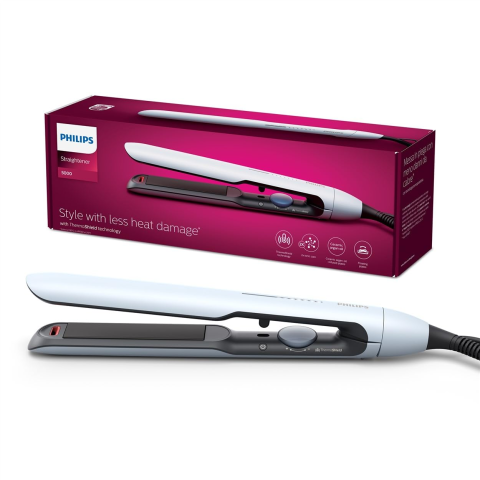 ARTICOLE HAIR-STYLING - Placă de îndreptat părul Philips Seria 5000, albă, ceramica, 230°C