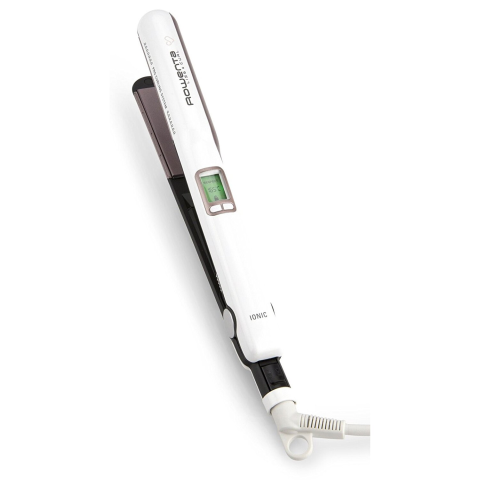 ARTICOLE HAIR-STYLING - Placa de indreptat parul Rowenta Liss & Curls Premium Care SF7660F0, Cashmere Keratin, 130-200°C, Generator de ioni, LCD, Alb