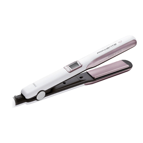 Placa de indreptat parul Rowenta Liss & Curls Premium Care SF7660F0, Cashmere Keratin, 130-200°C, Generator de ioni, LCD, Alb [3]