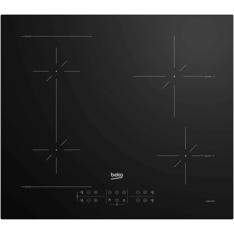 HOTE SI PLITE ELECTRICE - Plita incorporabila Beko HII64200SFMT, Inductie, 4 zone de gatit, Booster, Touch control, Stop & Go, OverHeat Safety System, Auto Shutdown, 60 cm, Negru