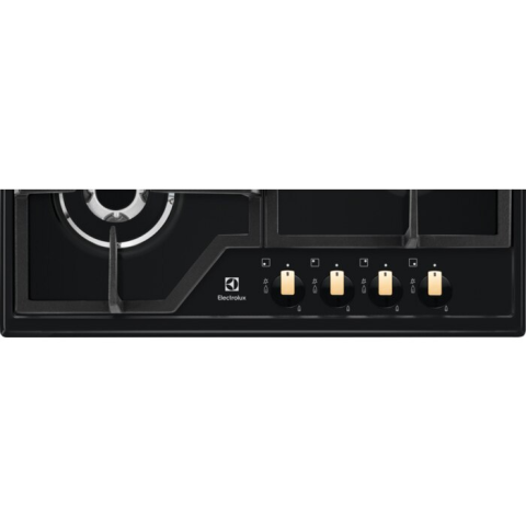 Plita incorporabila Electrolux KGS6436RK, Gaz, 4 arzatoare, Aprindere electrica, Dispozitiv de siguranta, Arzator Wok, Gratare fonta, 60 cm, Negru [1]