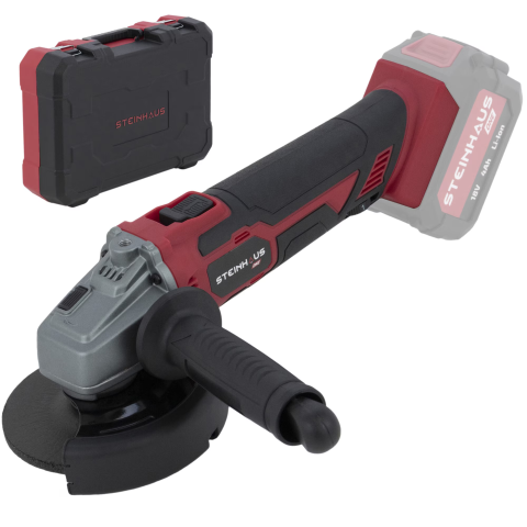 FIERASTRAIE SI POLIZOARE UNGHIULARE - Polizor unghiular pe acumulator Steinhaus ONE 18V, PRO-ONE-AG, diametru disc 125mm, 11.500 RPM, viteza variabila, fara acumulator/incarcator, valiza transport + accesorii