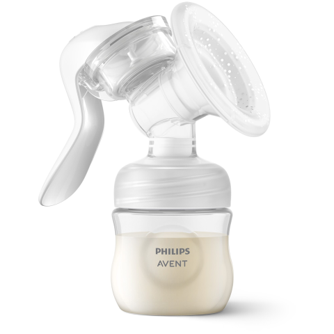 Pompa de san manuala pentru hranire naturala Philips Avent SCF430/10, Tehnologie Natural Motion pentru un debit rapid de lapte, marime standard, biberon 0+ luni de 125 ml [2]