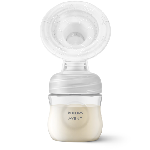 Pompa de san manuala pentru hranire naturala Philips Avent SCF430/10, Tehnologie Natural Motion pentru un debit rapid de lapte, marime standard, biberon 0+ luni de 125 ml [1]
