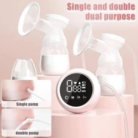 SANATATE SI WELLNESS - Pompă electrică de sân roz MZ-608T fără BPA, 9 niveluri, 3 moduri, portabilă, eficientă