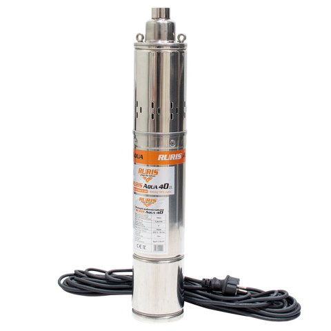 FIERASTRAIE SI POLIZOARE UNGHIULARE - Pompa submersibila apa curata de adancime Ruris Aqua 40,corp inox, 750 W, 30 l/min debit apa, 100 m inaltime refulare, 15 m adancime absorbtie, 35°C temperatura maxima
