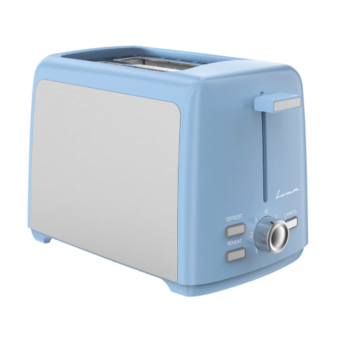 ELECTROCASNICE - RESIGILATE - Prajitor de paine FRAM FTP-800SSBL, 800W, capacitate 2 felii, functi, 7 niveluri de rumenire, tavita detasabila pentru firimituri, Albastru