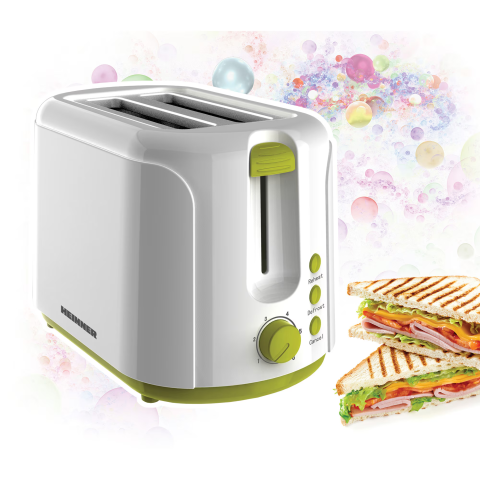 Prajitor de Paine Heinner Charm, 750W, 6 setari, Alb/Verde [1]