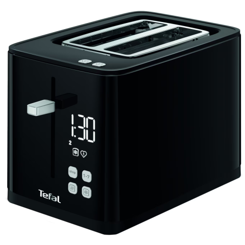 ELECTROCASNICE - RESIGILATE - Prajitor de paine Tefal Smart'n Light TT640810, 850W, 2 felii, ecran digital, 3 functii dedicate, 7 niveluri de rumenire, negru