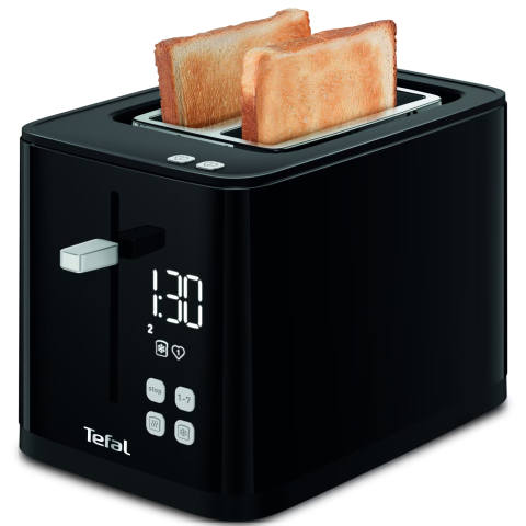 Prajitor de paine Tefal Smart'n Light TT640810, 850W, 2 felii, ecran digital, 3 functii dedicate, 7 niveluri de rumenire, negru [2]