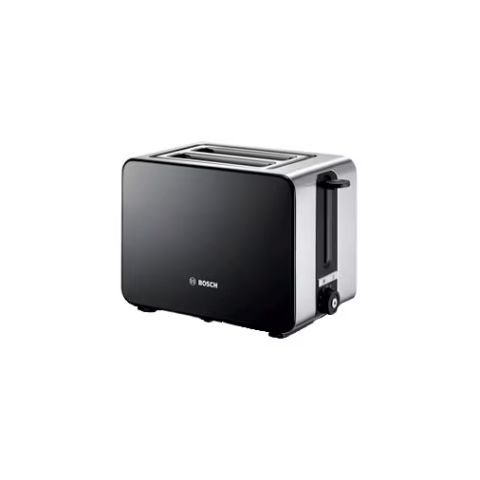 Prajitor paine Bosch TAT7203, 1050 W, 2 felii, Controlul variabil de rumenire, Senzor electronic pentru prajire uniforma, Negru/Inox [1]