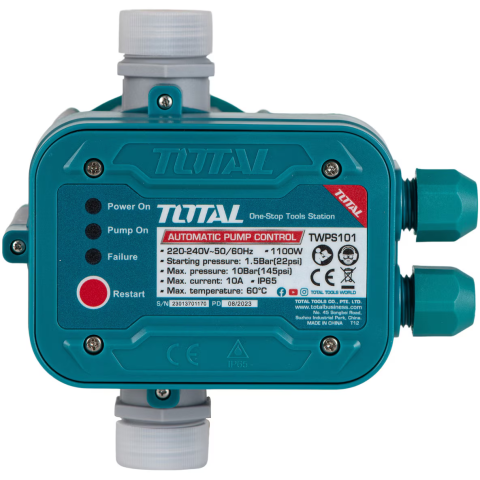 HIDROFOARE SI POMPE DE APA - Presostat electronic TOTAL TWPS101,presiune maxima 10 bar,racord intrare/iesire 1