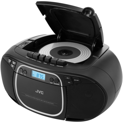 Radio cu casetofon si player CD JVC RC-E451B, 2 x 1.6 W RMS, FM, Bluetooth, USB, MP3, AUX IN, negru [3]