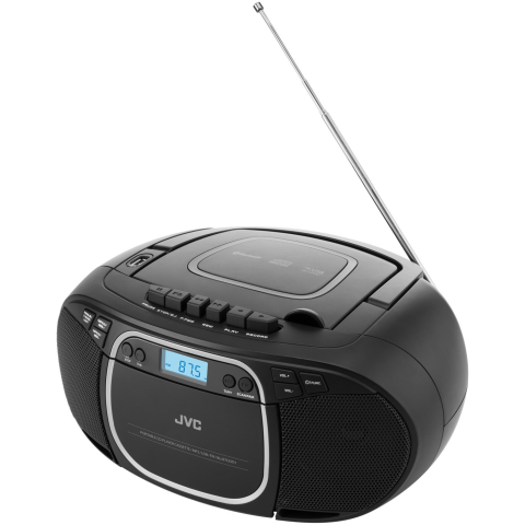 Radio cu casetofon si player CD JVC RC-E451B, 2 x 1.6 W RMS, FM, Bluetooth, USB, MP3, AUX IN, negru [1]