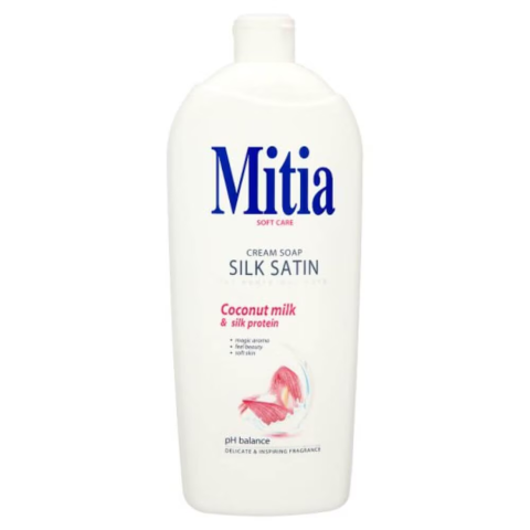 Ingrijire Par si Corp - Rezerva Sapun Lichid MITIA Satin Silk, 1L, Lapte de Cocos