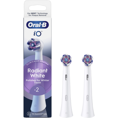IGIENA ORALA - Rezerve periuța de dinți Oral-B iO Radiant White, compatibile doar cu seria iO, Alb, 2 buc