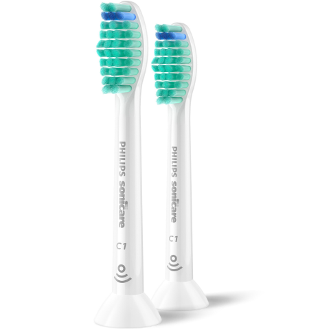 Rezerve Philips Sonicare Pro Results HX6012/87, pachet de 2 capete de periere, Standard, click-on, sincronizarea modurilor BrushSync, Alb [1]