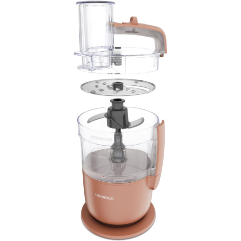 FIARE SI STATII DE CALCAT - Robot de bucatarie compact KENWOOD MultiPro Go FDP23.140RD, 900W, vas 1.3L, 2 trepte viteza, functie 360 Express Serve pentru feliere/razuire nelimitata, portocaliu